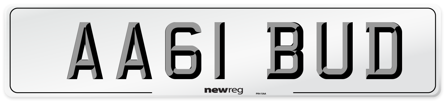 AA61 BUD Number Plate from New Reg